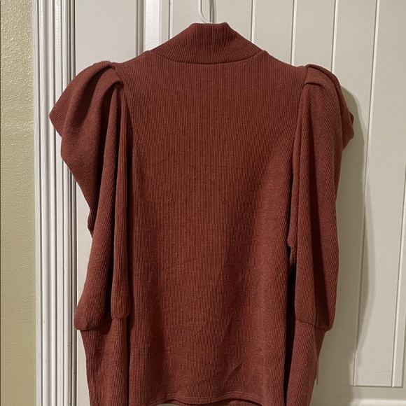 Express Terracotta Puff Sleeve Blouse, fashionable NWT, see measurements - Picture 6 of 12